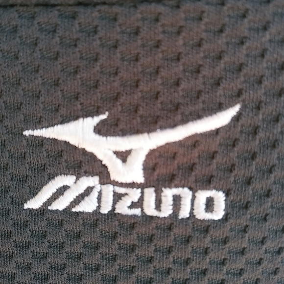 Mizuno XXL Mens Textured Black Athletic Polo Shirt - Picture 2 of 8